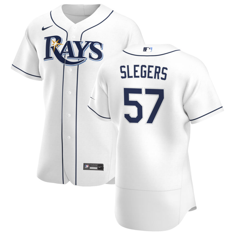 Tampa Bay Rays #57 Aaron Slegers Men Nike White Home 2020 Authentic Player MLB Jersey->tampa bay rays->MLB Jersey